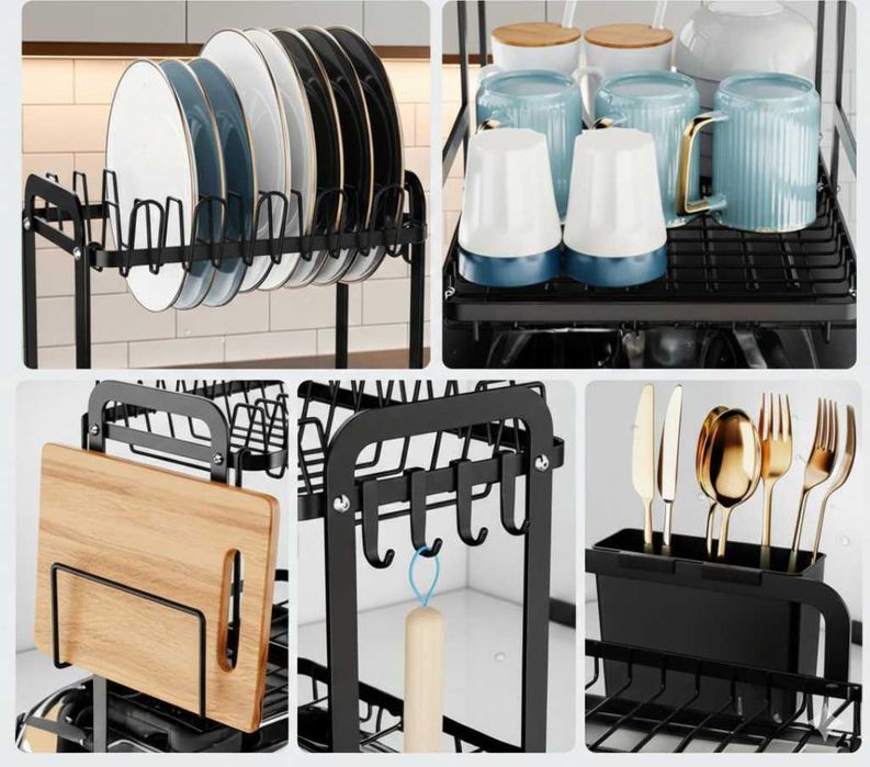 Сушилник за съдове с оттичане на водата, XXL