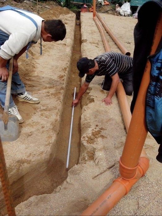 КАНАЛИЗАЦИЯ, ВОДОПРОВОД. сантехника. копаем траншея,яма, сварка