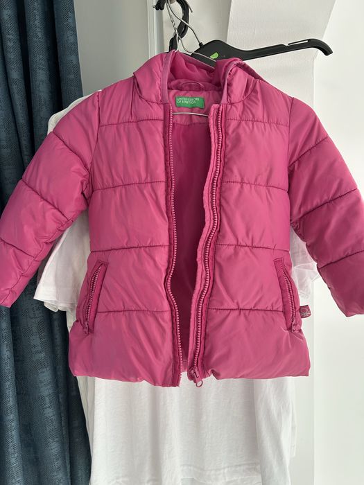 Geaca roz primavara Benetton 2-4ani