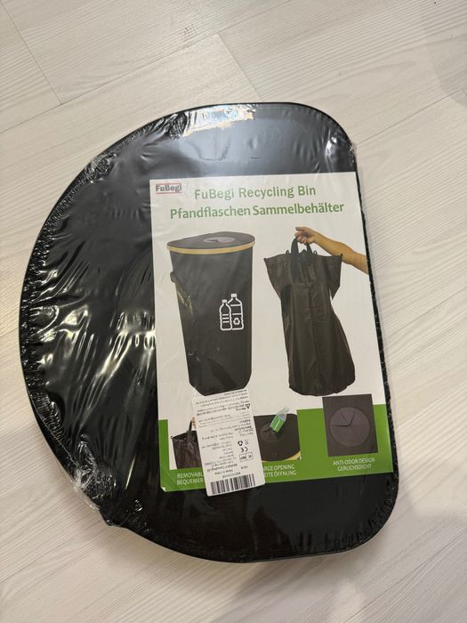 Cos reciclare, sac colector de sticle, plastic sau doze, culoare negru