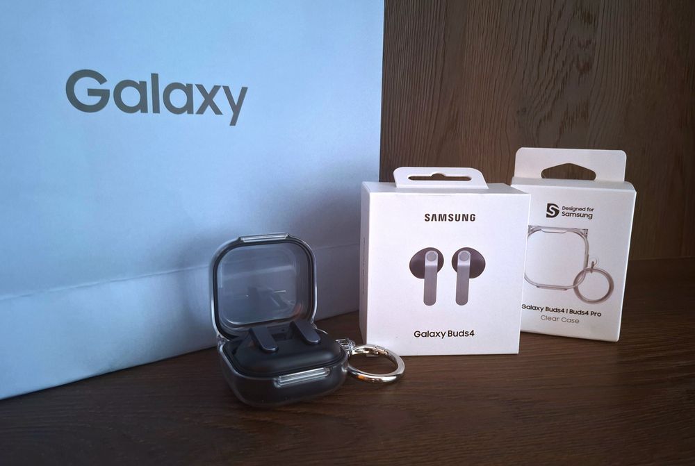 Samsung Galaxy Buds 4 - безжични слушалки с ANC, чисто нови + подарък оригинален защитен кейс