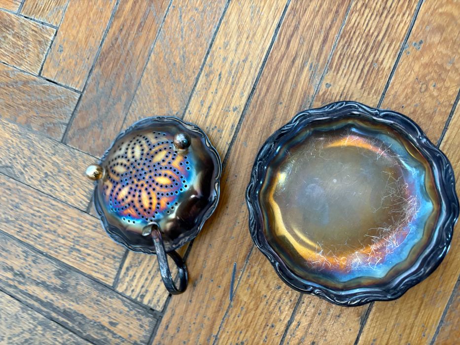 Set Rar WMF (1850-1890) - Infuzor de Ceai, Tavita și Sită Argintată