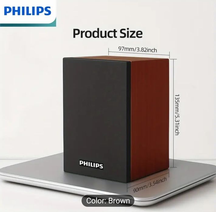 Boxe Philips, imitatie lemn, bluetooth, usb