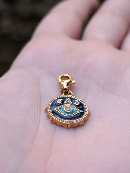 Vechi pandantiv charm Thomas Sabo, Charm Club Lucky - 1663-565-32, din argint de 925, placat cu aur si email