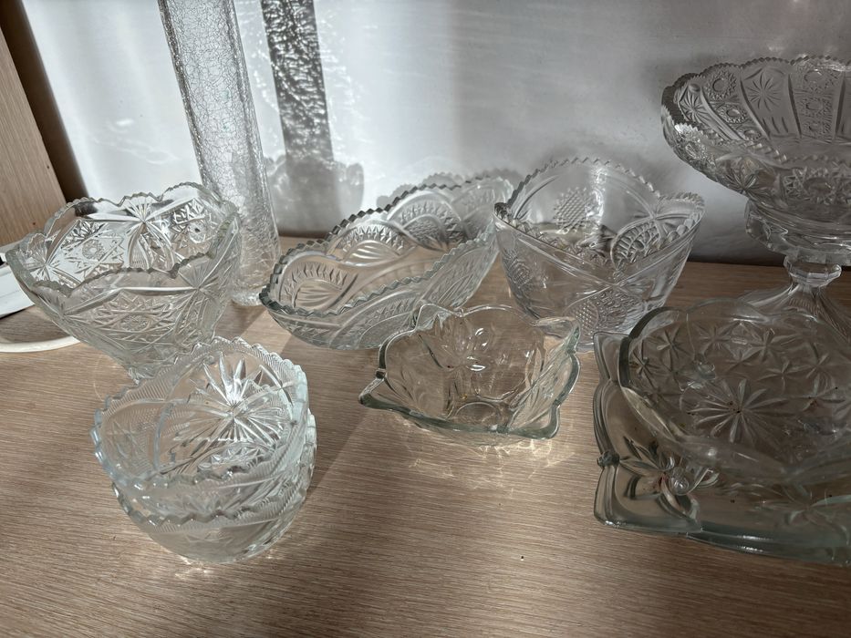 Посуда стеклянная, хрустальная, форфор