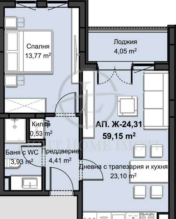 Реф. 2224 Двустаен Смирненски / Нова Луксозна Сграда