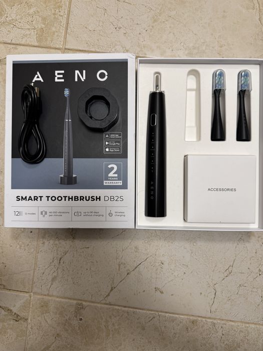 Periuță de dinți electrică AENO - DB2S, 2rezerve, neagră+CUTII CU RE