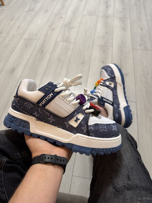 Adidasi Barbati Louis Vuitton Maxi Trainer Blue Jeans!
