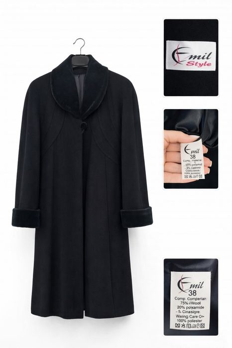 Palton elegant negru dama