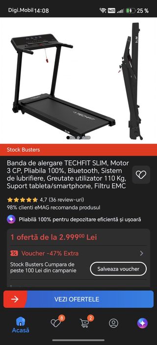 Bandă de alergare TECHFIT SLIM