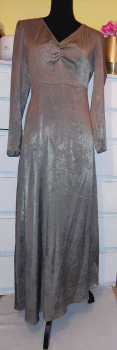 Rochie lunga stil metalic bronz ONLY