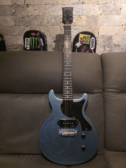 Chitara electrica Harley Benton DC-Junior Pelham Blue