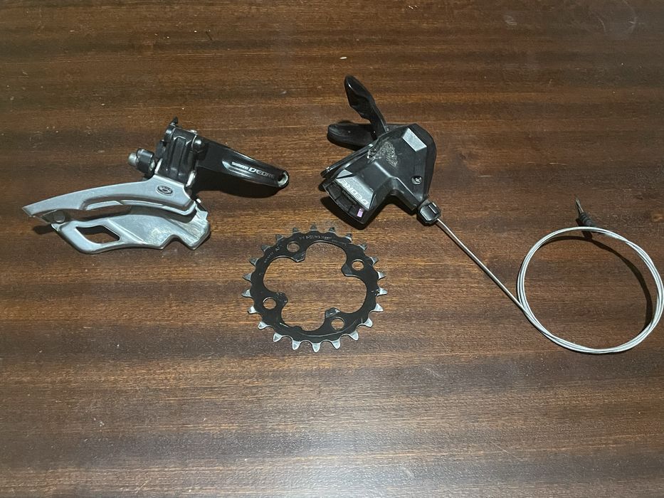 Преден дерайльор, команда и плоча Shimano