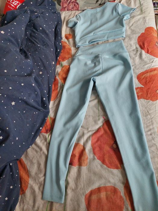 Costum sport fitness albastru deschis