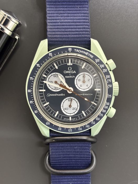 Omega Swatch in stare perfecta, pachet full cu bratara si cutie