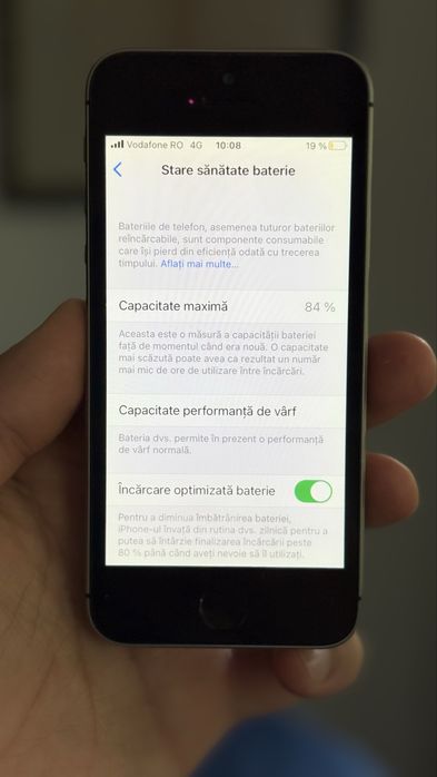 iPhone 5SE Space Grey Neverlock 32GB Amprenta OK 84% Baterie-Cablu-OK