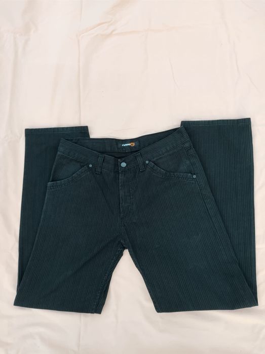 Pantaloni bărbați bumbac raiați negri