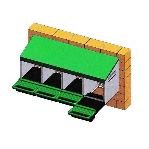 Полог с колектор, Гнездо за кокошки с 4 отделения #39502
