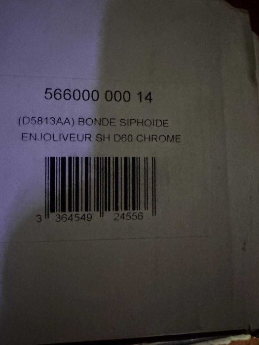 Sifon de scurgere lateral pentru cădiță de duș din plastic D60, cu înșurubare sau lipire, finisaj cromat