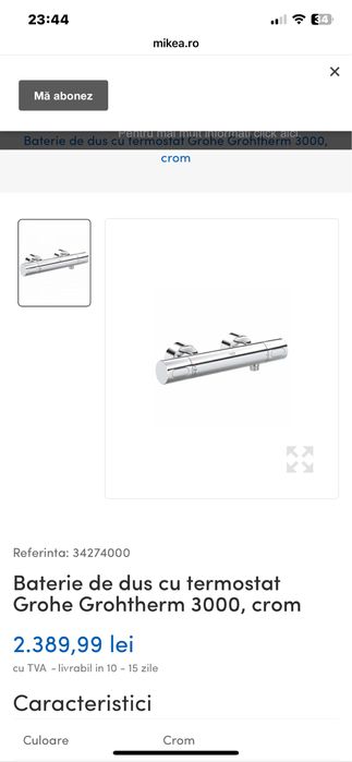 Robinet  GROHE dus cu termostat