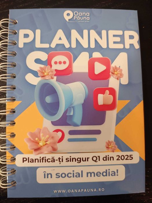 Planner agendă de social media management pentru trimestrul 1 din 2025