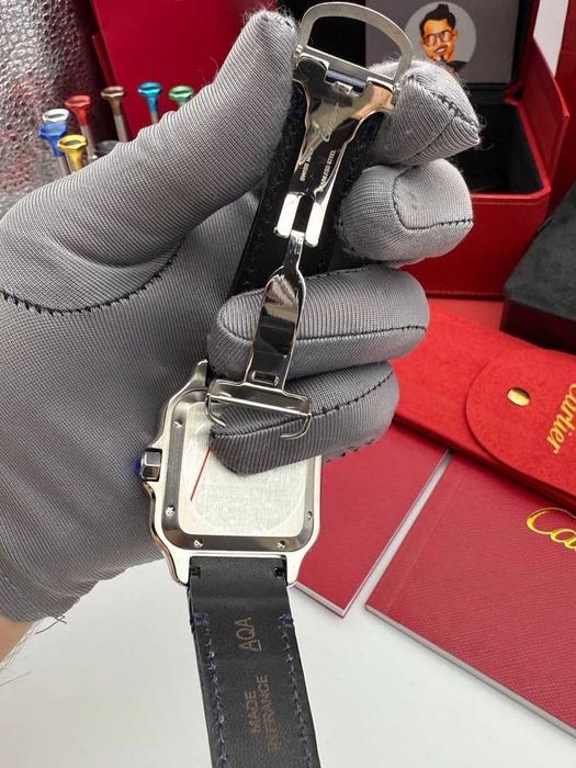 Cartier santos 100XL сребристо-синьо