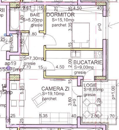 Apartament cu 2 camere, 56 mp, bloc nou - zona Andrei Muresanu