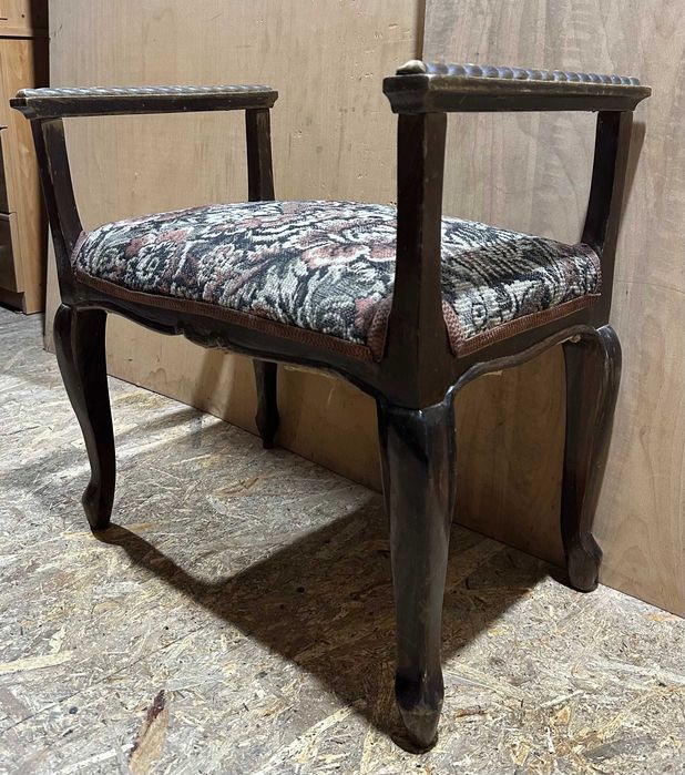 2 buc Taburet Vintage Stil Rococo; Bancuta cu sezut tapitat; Scaun
