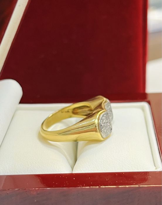 Дамски пръстен жълто злато и брилянти