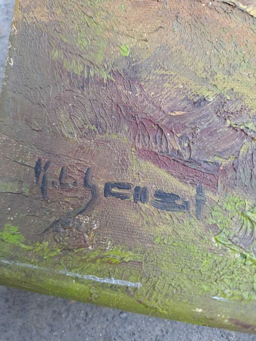 tablou pictura pe panza 50/60 cm semnat datat 1938