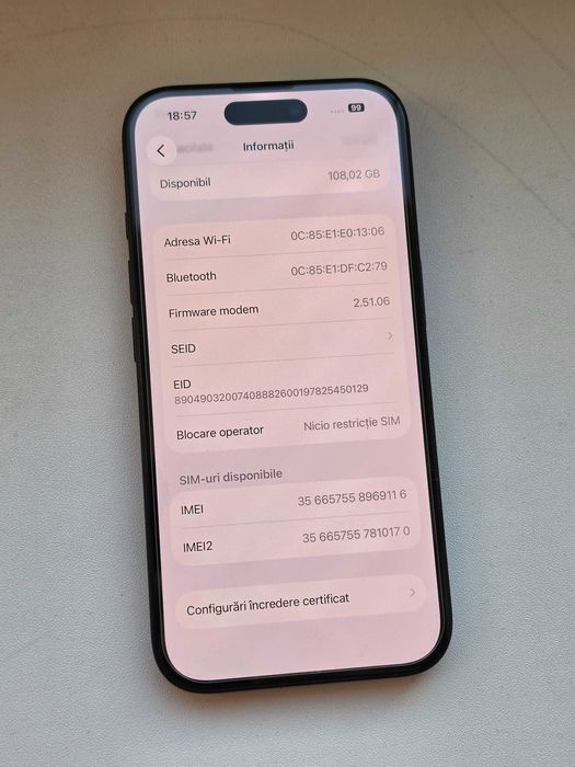 iPhone 16 128GB Black bateria 100%