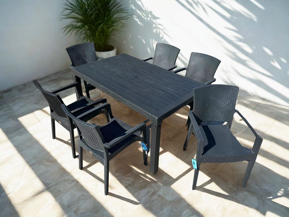 Градински комплект маса + 6 стола – UV защита