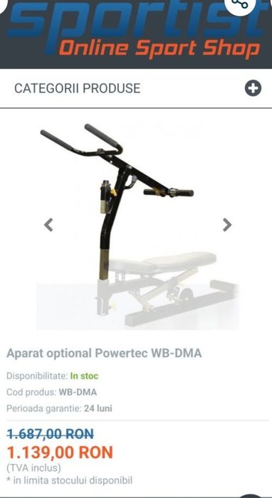 Aparat triceps powertec