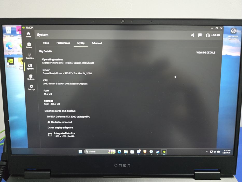 Laptop hp omen rtx 3060 ryzen 5 5600h