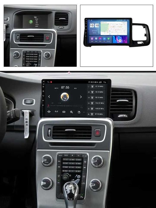 Navigatie Android 14 Volvo S60 V60 2008 - 2018 1/8 Gb CarPlay + CAMERA