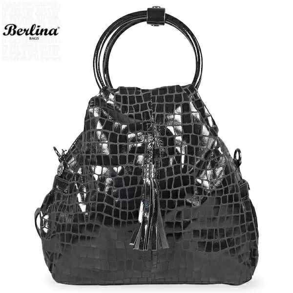 „Лачена дамска раница – черна