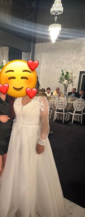 Rochie de mireasă purtată o singură dată,mărimea 56-58