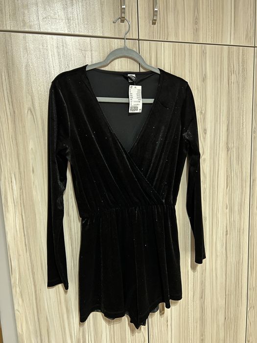 Черен блястящ гащеризон H&M