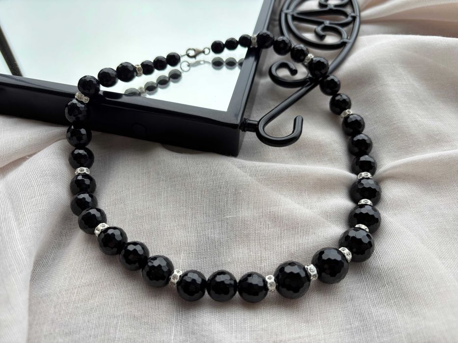 Оникс + сребро 925 | Колие, гривна, обеци