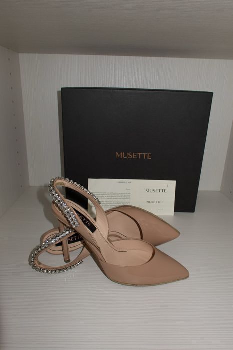 Pantofi MUSETTE din piele lacuită - culoare nude/ beige - marime 36