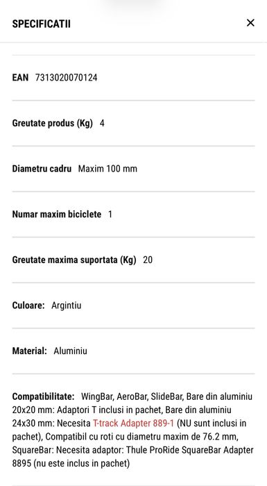 Suport Biciclete Thule ProRide 598