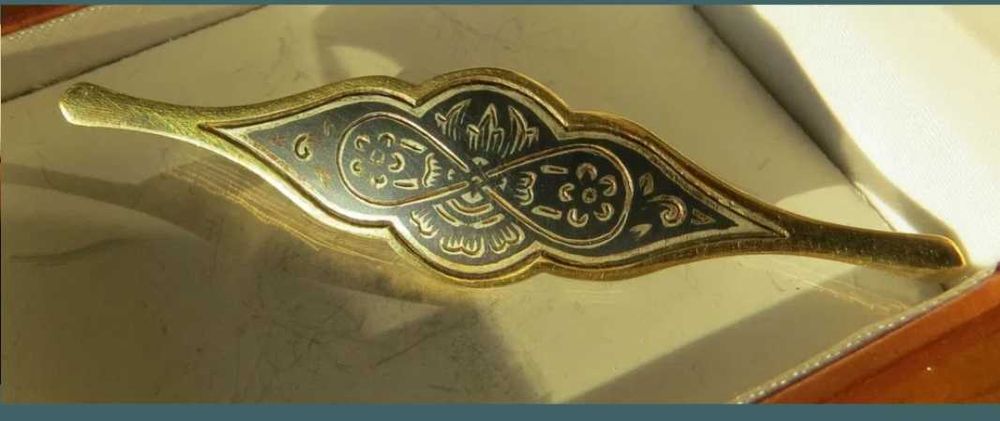 Broșa Rusia argint aur nielo