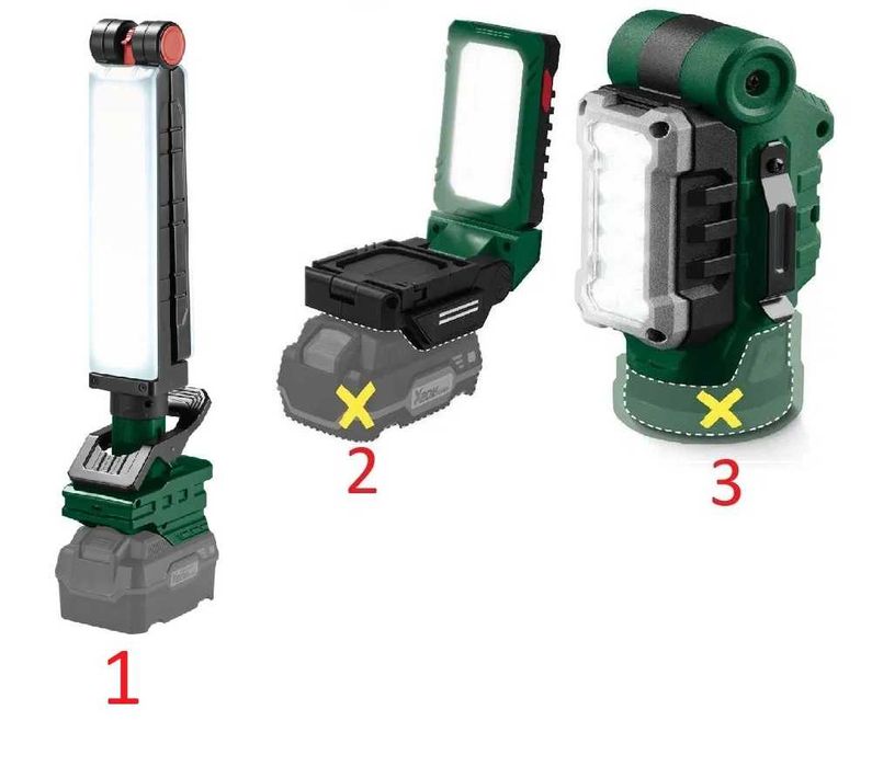 12V /20V акумулаторна LED работна лампа / фенер Parkside