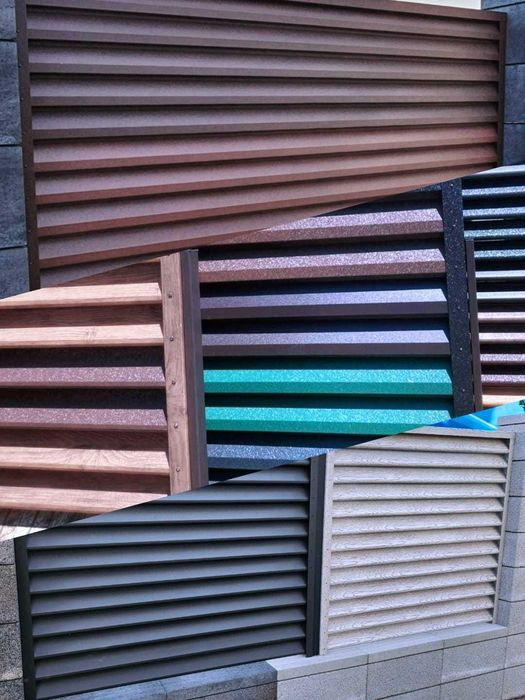 Garduri din panou stil jaluzele, sipca metalica, tabla, BCA si plasa