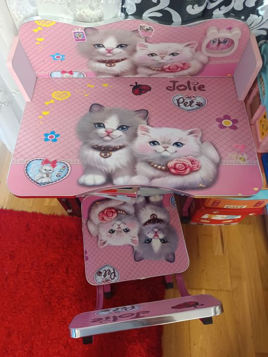 Set Birou și scaun din lemn pentru copii