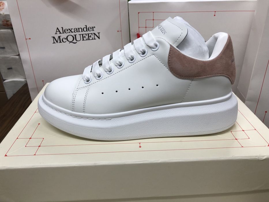Alexander Mcqueen Oversized Pink Embossed 100% Piele Full Box In Cutie Originala