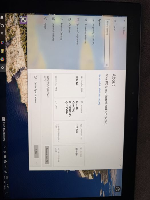 Лаптоп-таблет Lenovo 2-в-1 / Intel i5 / 8GB /