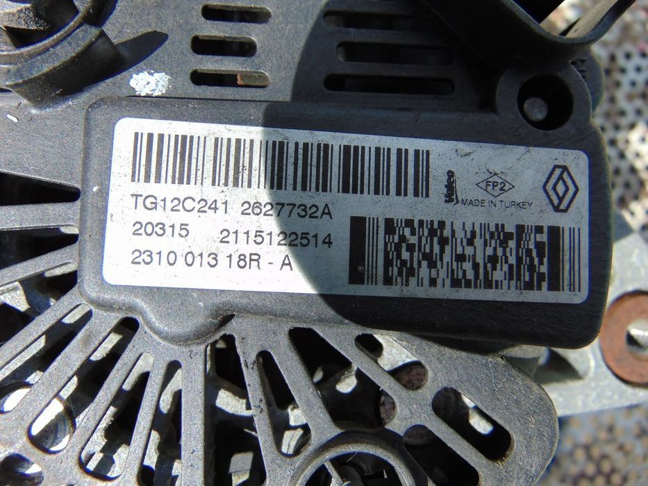 Alternator Dacia Duster 1.5 Nissan Qashqai Renault megane cod 231001318r clio 4 sandero dokker lodgy kadjar captur