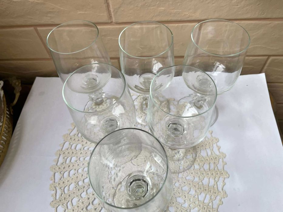 Красиви стари кристални тънкостенни чаши, 6 бр