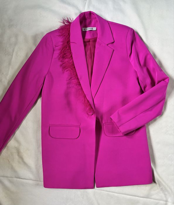 Новый Брючный костюм цвета фуксия, XS-S